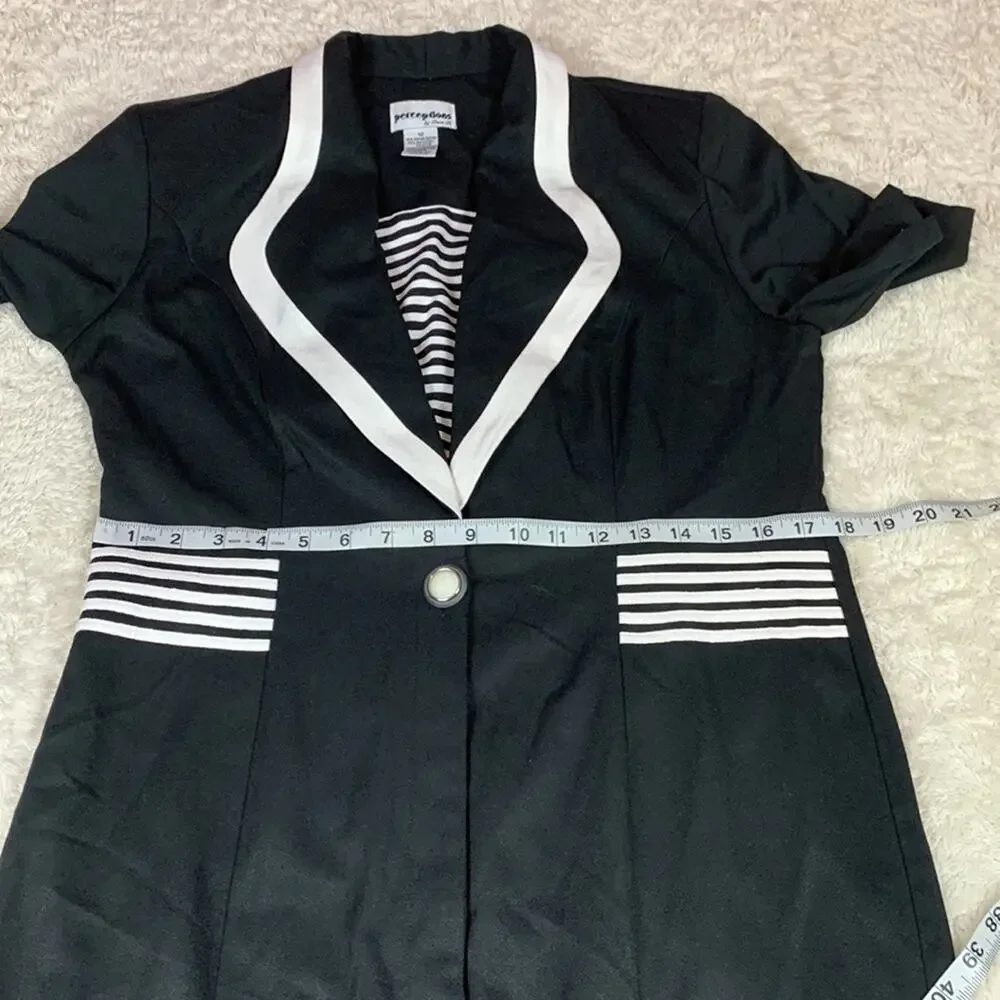 Vintage 80s Perceptions black and white sheath power dress, 12